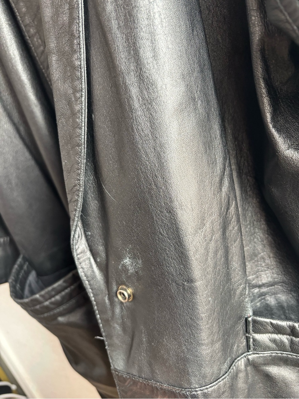 Vintage Wilsons Leather Black Belted Trench Coat Women M Y2K 90s - Picture 8 of 12